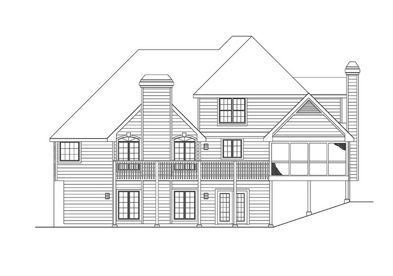 HPP 24215 house plan-rear