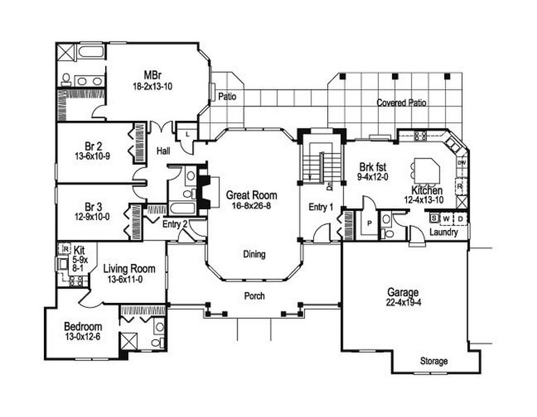 HPP 24289 house plan main floor