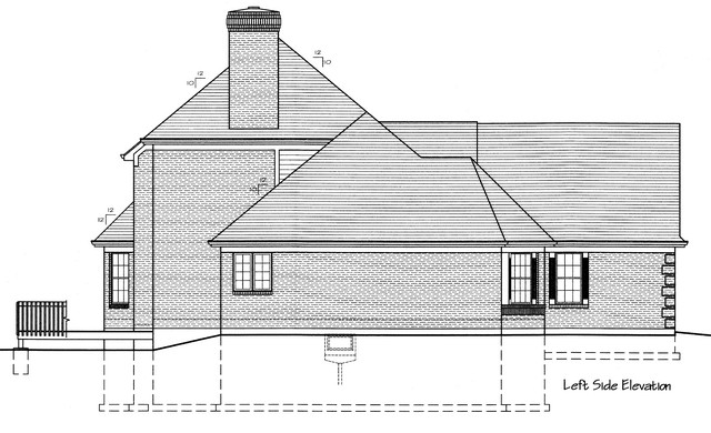 HPP 24154 house plan  LEFT SIDE ELEVATION-1