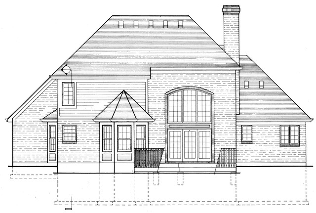 HPP 24154 house plan  REAR ELEVATION-1