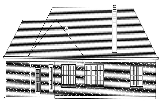 HPP 24178 house plan REAR ELEVATION