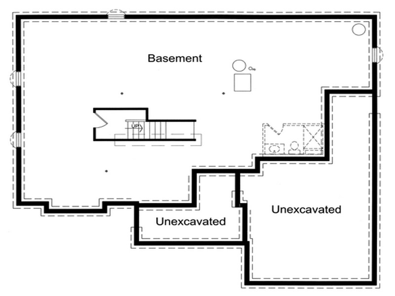 HPP 24168 ranch house plan  foundation